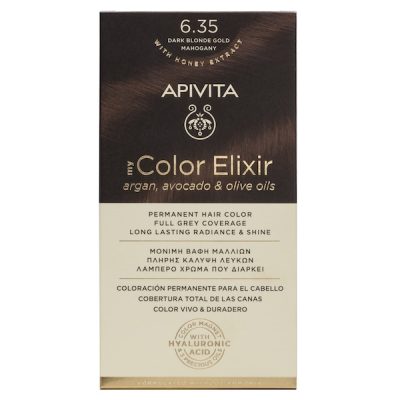 Apivita Βαφή Μαλλιών Ξανθό Σκούρο Μελί Μαονί 6.35