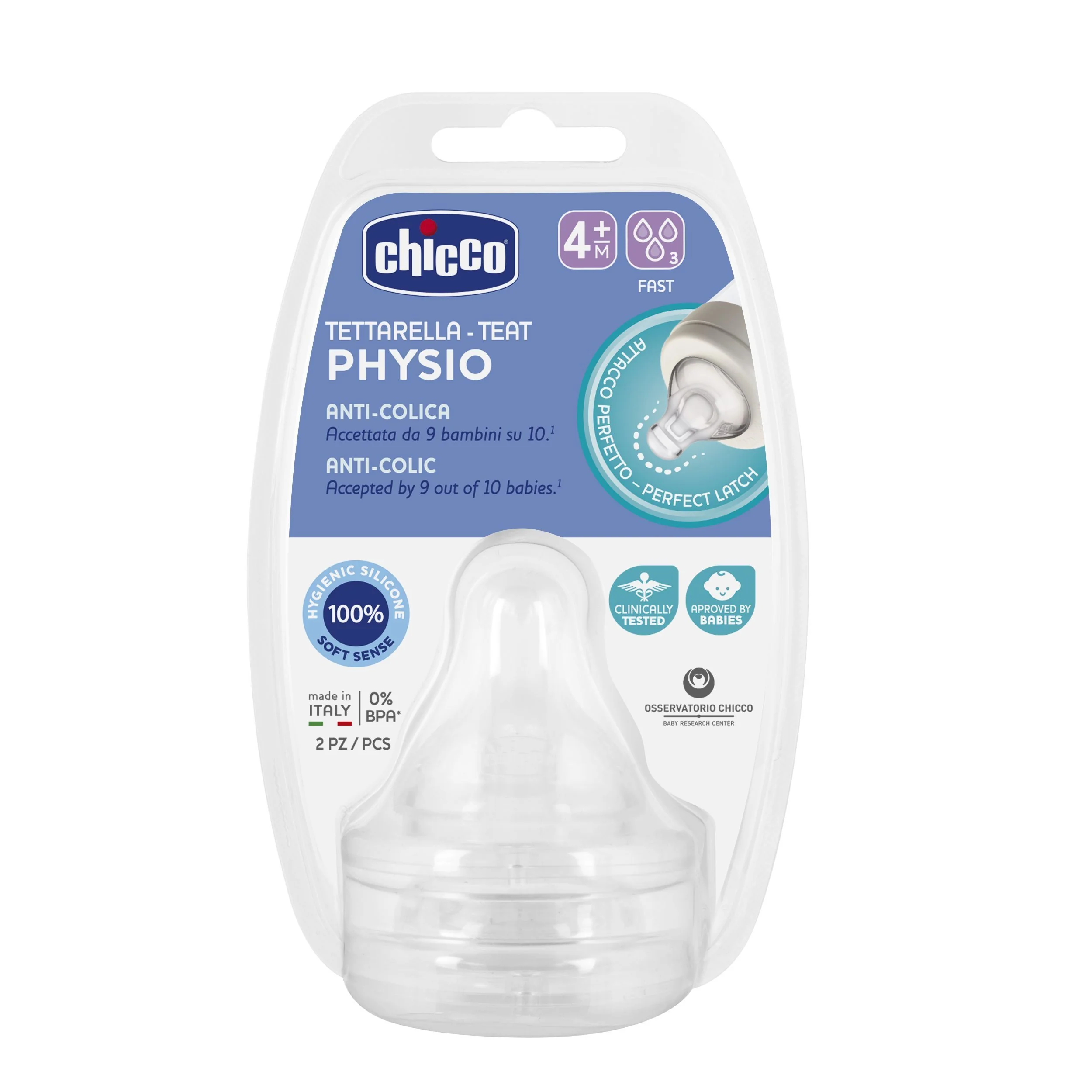 Chicco Θηλή Σιλικόνης Physio Perfect 5 Γρήγορη Ροή 4+ Μηνών 2 Τεμάχια 2 Chicco Θηλή Σιλικόνης Physio Perfect 5 Γρήγορη Ροή 4+ Μηνών 2 Τεμάχια - Image 2