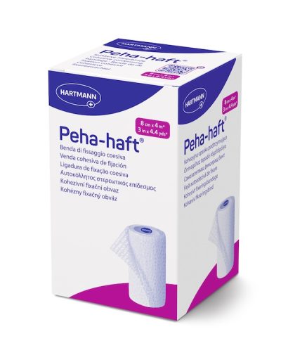 Hartmann Peha-Haft Αυτοσυγκρατούμενος Επίδεσμος Στερέωσης 8cm x 4m 1 Τεμάχιο Λευκός