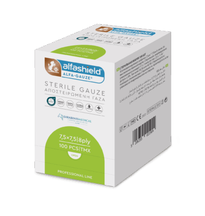 Karabinis Alfashield Pack Αποστειρωμένο Επίθεμα Γάζας 7.5x7.5 100 Tεμαχίων