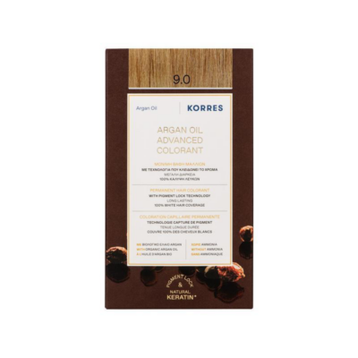 Korres Argan Oil Advanced Colorant 9.0 Πολύ Aνοιχτό Ξανθό 50ml