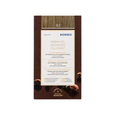 Korres Argan Oil Advanced Colorant 8.1 Ξανθό Ανοιχτό Σαντρέ 50ml