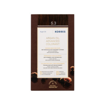 Korres Argan Oil Advanced Colorant 5.3 Καστανό Ανοιχτό Μελί 50ml