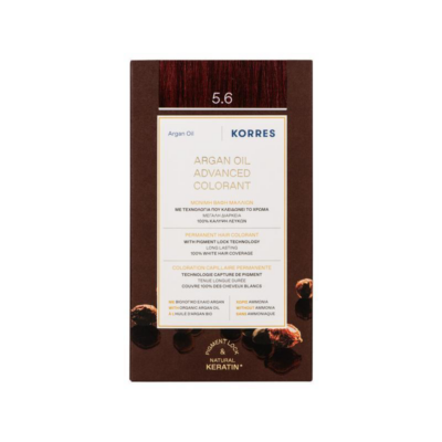 Korres Argan Oil Advanced Colorant 5.6 Καστανό Ανοιχτό Κόκκινο 50ml