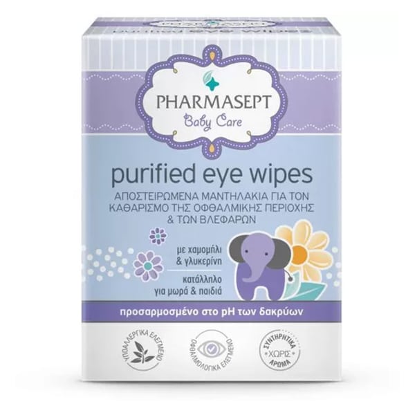 Pharmasept BABY CARE Purified Eye Wipes 10 Τεμάχια 1 Pharmasept BABY CARE Purified Eye Wipes 10 Τεμάχια