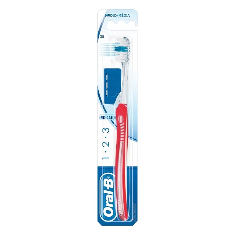 ORAL-B 123 Indicator Χειροκίνητη Οδοντόβουρτσα 35mm Μέτρια Κόκκινο 1 ORAL-B 123 Indicator Χειροκίνητη Οδοντόβουρτσα 35mm Μέτρια Κόκκινο