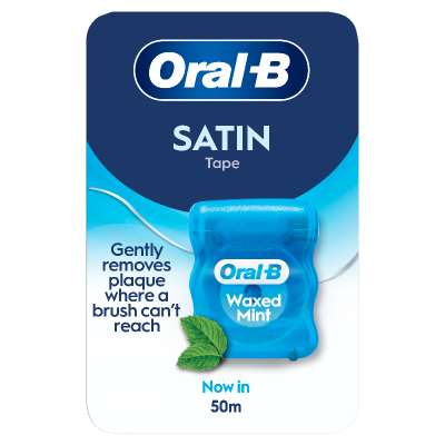 ORAL-B Satin Tape Οδοντικό Νήμα Κηρωμένο-Γεύση Μέντας 50m