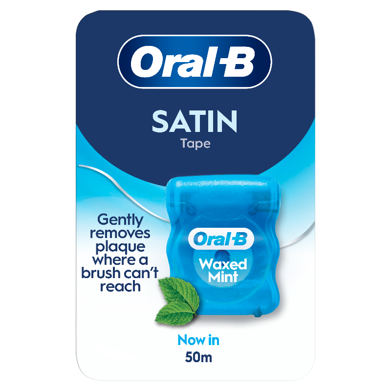 ORAL-B Satin Tape Οδοντικό Νήμα Κηρωμένο-Γεύση Μέντας 50m 1 ORAL-B Satin Tape Οδοντικό Νήμα Κηρωμένο-Γεύση Μέντας 50m