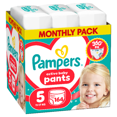 Pampers Pants Πάνα-Βρακάκι Μέγεθος 5 (11kg-17kg) - 164 Πάνες-Βρακάκι