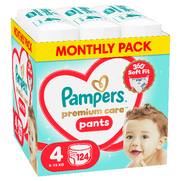 Pampers Premium Care Pants Πάνα-Βρακάκι Μέγεθος 4 (9kg-15kg) - 124 Πάνες-Βρακάκι 1 Pampers Premium Care Pants Πάνα-Βρακάκι Μέγεθος 4 (9kg-15kg) - 124 Πάνες-Βρακάκι