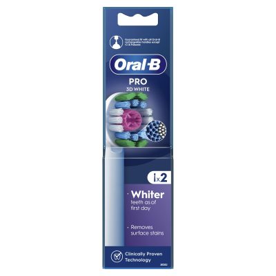 Oral-B Pro 3D White Ανταλλακτικές Κεφαλές Ηλεκτρικής Οδοντόβουρτσας 2 Τεμάχια