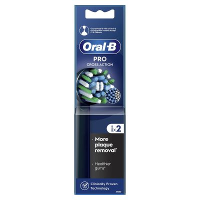 Oral-B Pro Cross Action Μαύρες Κεφαλές Bουρτσίσματος 2 Τεμάχια