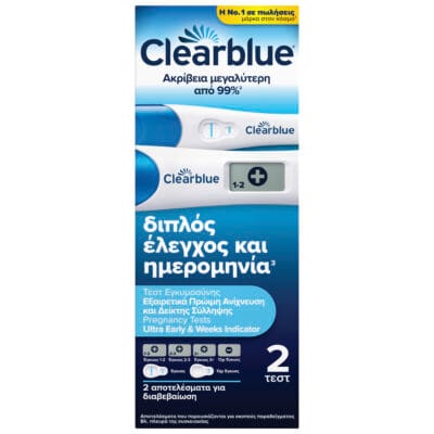 80804841_8006540433195_CLEARBLUE ΤΕΣΤ ΕΓΚ. ΨΗΦ X1+ΠΡΩΙΜΗ ΑΝ X1_PS_front