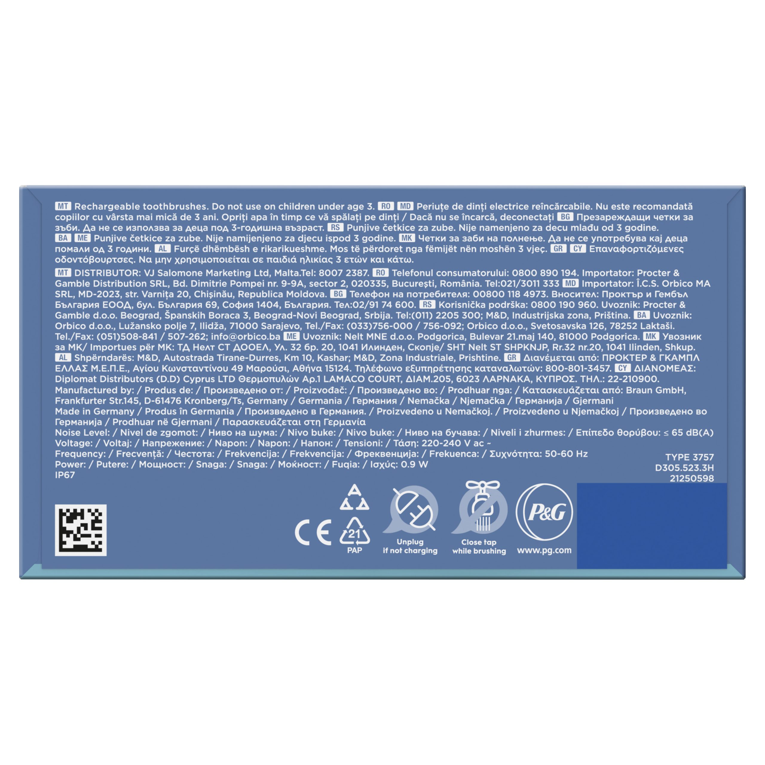 Oral-B Pro Series 1 Duo Ηλεκτρικές Οδοντόβουρτσες, Μπλε & Μαύρη 9 Oral-B Pro Series 1 Duo Ηλεκτρικές Οδοντόβουρτσες, Μπλε & Μαύρη - Image 9