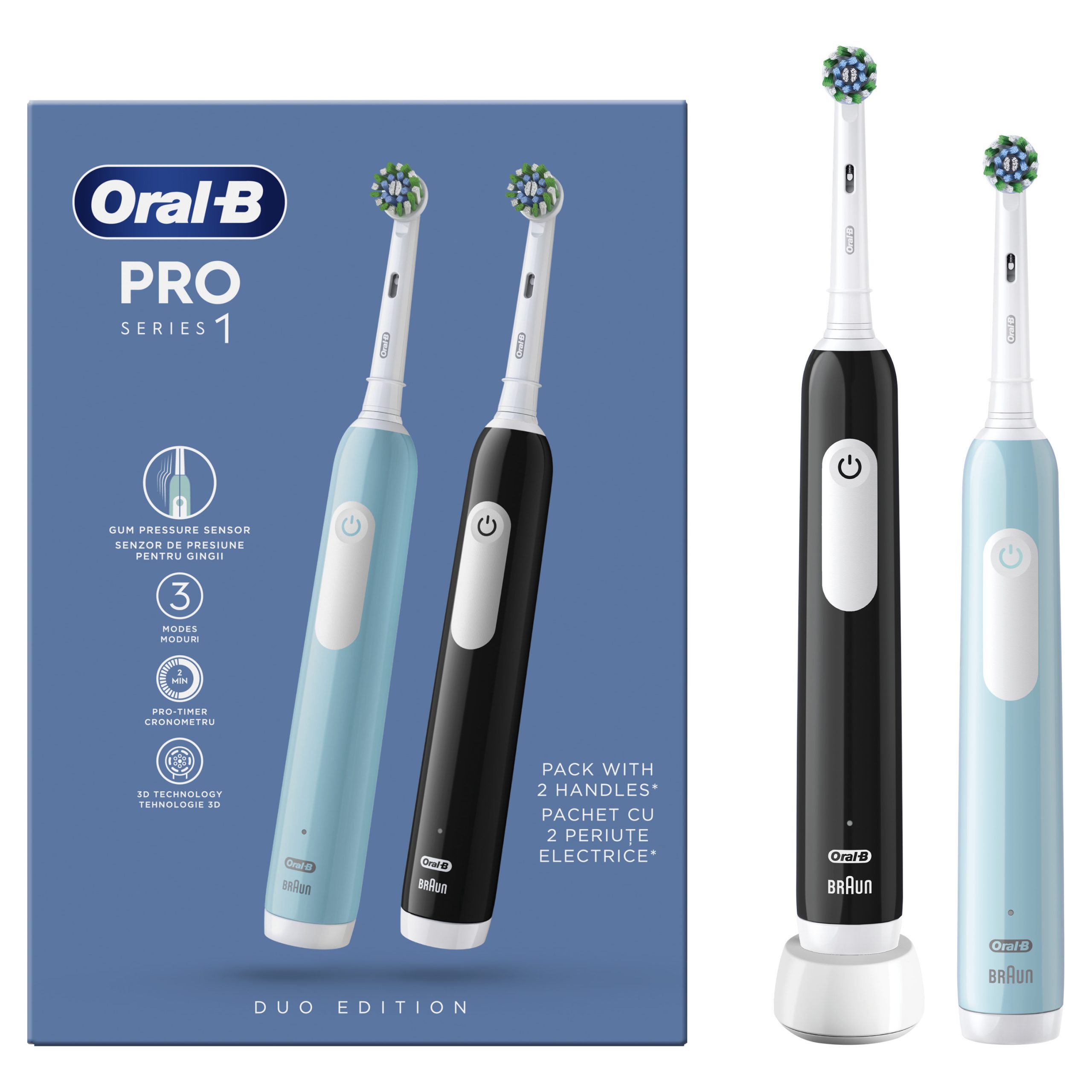 Oral-B Pro Series 1 Duo Ηλεκτρικές Οδοντόβουρτσες, Μπλε & Μαύρη 7 Oral-B Pro Series 1 Duo Ηλεκτρικές Οδοντόβουρτσες, Μπλε & Μαύρη - Image 7