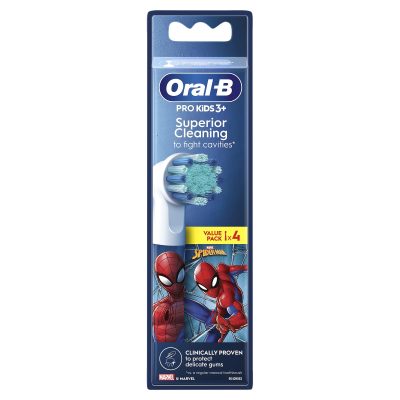 Oral-B Kids Spiderman Ανταλλακτικές Κεφαλές Παιδικής Ηλεκτρικής Οδοντόβουρτσας 4 Τεμάχια