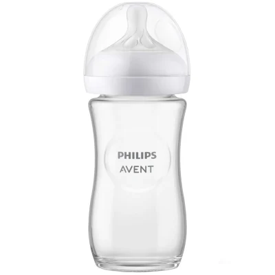 Philips Avent Natural Response Γυάλινο Μπιμπερό 1+ Μηνών 240ml SCY933/01