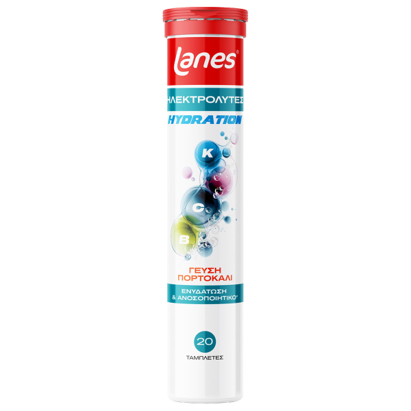 Lanes Electrolytes Hydration με Γεύση Πορτοκάλι 20 Αναβράζουσες Ταμπλέτες 3 Lanes Electrolytes Hydration με Γεύση Πορτοκάλι 20 Αναβράζουσες Ταμπλέτες