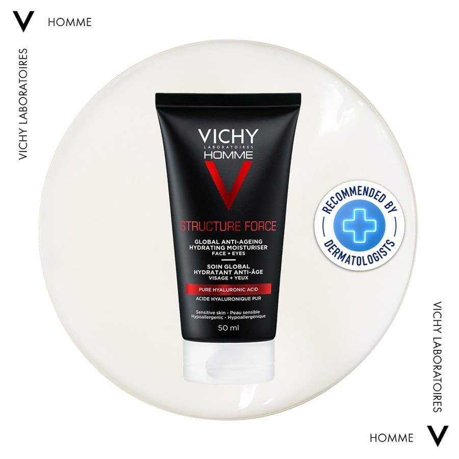 Vichy Homme Structure Force 50ml 4 VichyHommeStructureForce3337875647212PackshotTextureMedicalStamp gr 1200×1200