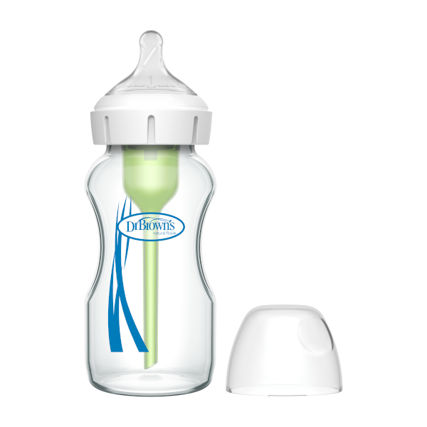 Dr. Brown's Natural Flow Options+ Γυάλινο Μπιμπερό Με Φαρδύ Λαιμό 0m+ 270ml 1 Dr. Brown's Natural Flow Options+ Γυάλινο Μπιμπερό Με Φαρδύ Λαιμό 0m+ 270ml