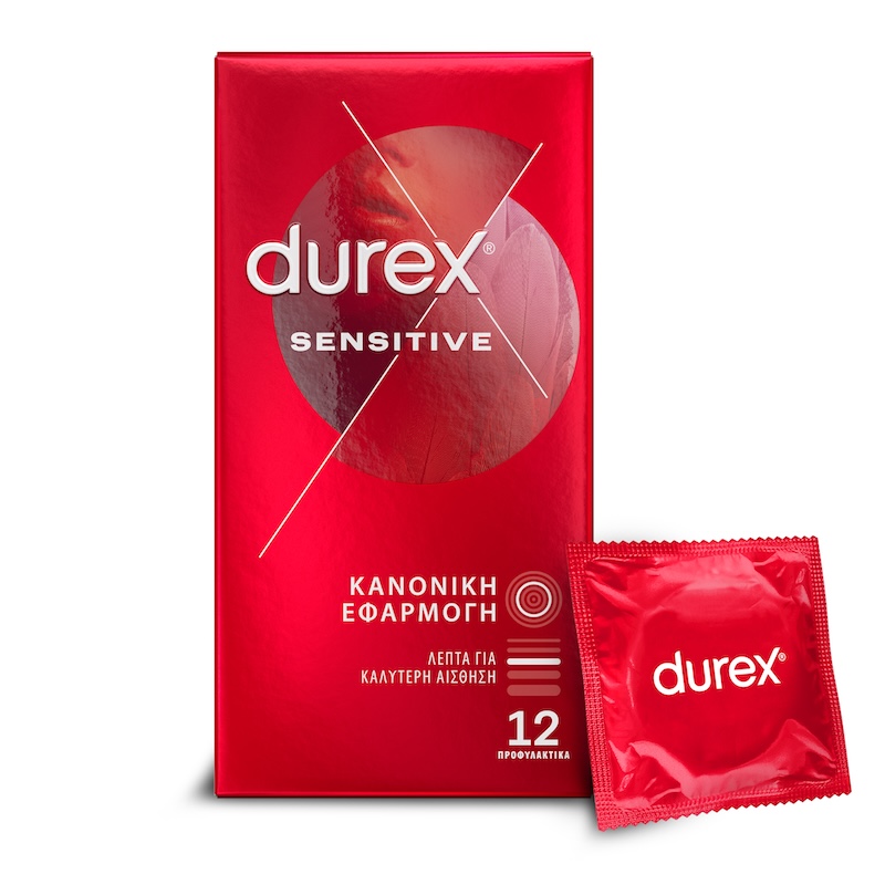 DUREX Προφυλακτικά Sensitive Κανονική Εφαρμογή 12 Τεμάχια 1 Durex Sensitive προφυλακτικά κανονική εφαρμογή 12 τεμάχια