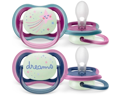 Philips Avent Ultra Air Night Πιπίλα Σιλικόνης 6-18 Μηνών Κορίτσι 2 Τεμάχια SCF376/07