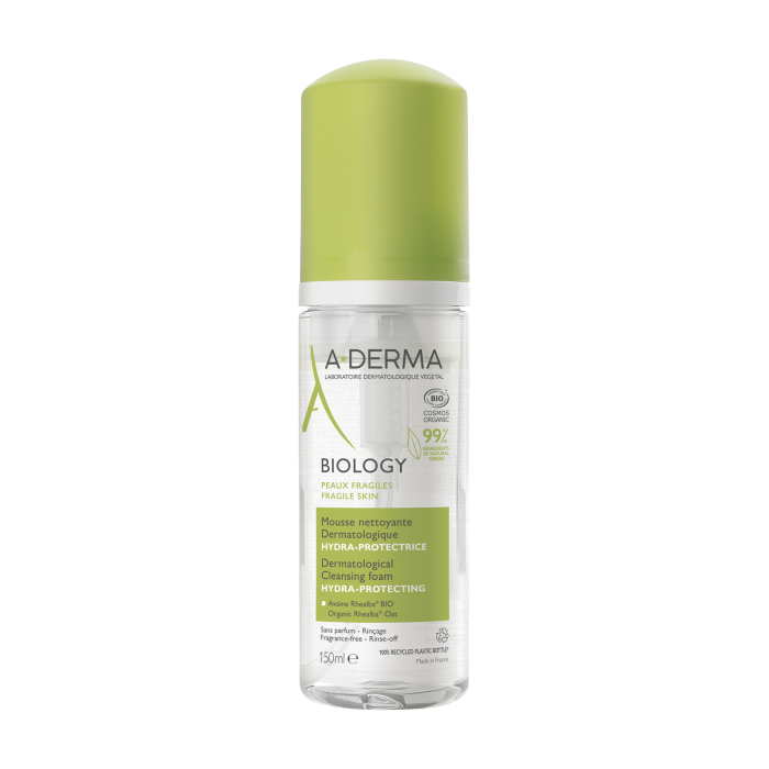 A-DERMA Biology Ενυδατικός - Προστατευτικός Δερματολογικός Αφρός Καθαρισμού 150ml 1 A-DERMA Biology Ενυδατικός - Προστατευτικός Δερματολογικός Αφρός Καθαρισμού 150ml