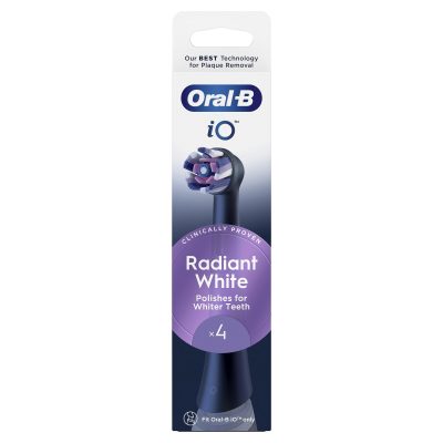 Oral-B iO Radiant White Black Ανταλλακτικές Στρογγυλές Κεφαλές Οδοντόβουρτσας 4 Τεμάχια