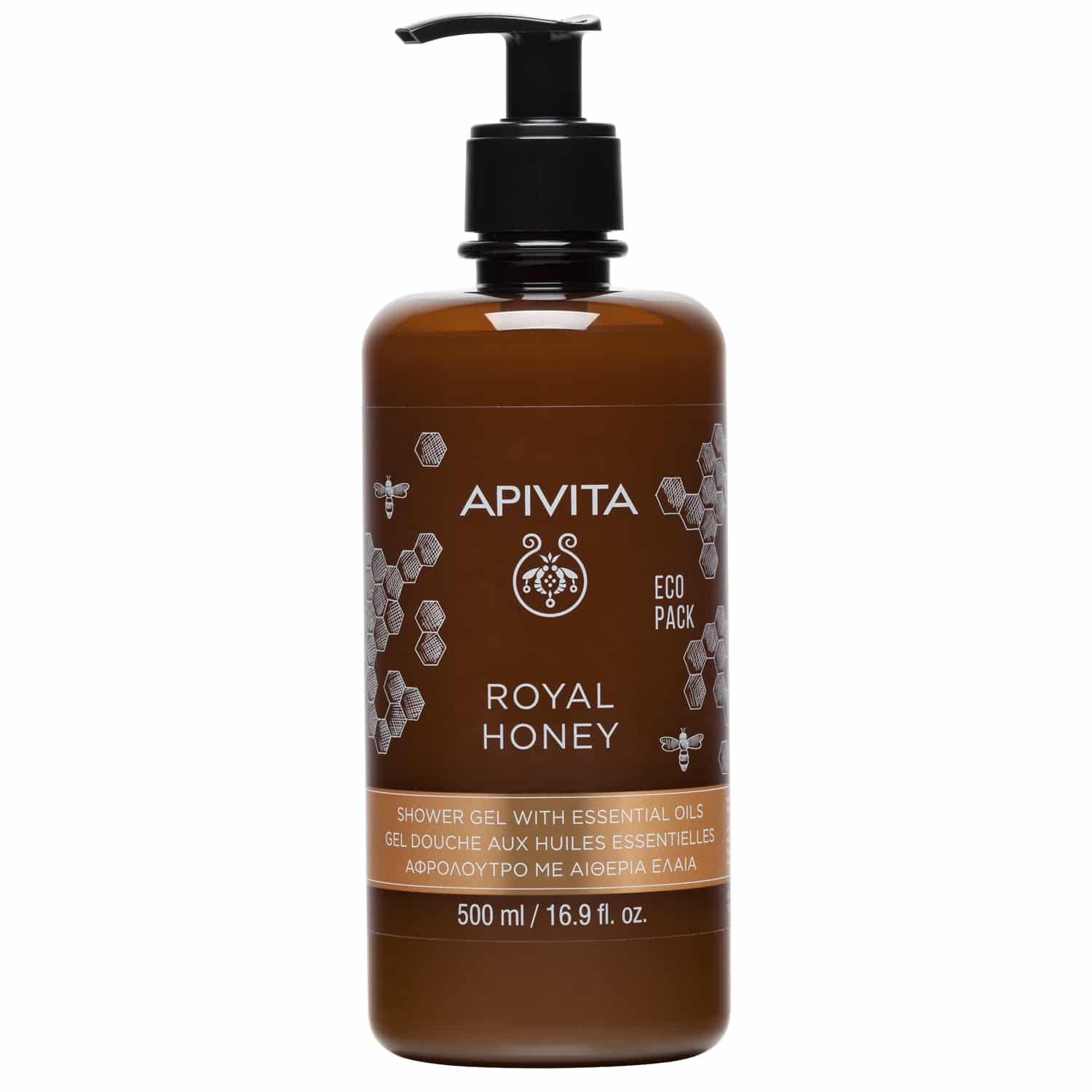 Apivita Royal Honey Κρεμώδες Aφρόλουτρο με Μέλι 500ml 1 10-22-12-408-ROYAL-HONEY-SHOWER-GEL-ECO-PACK