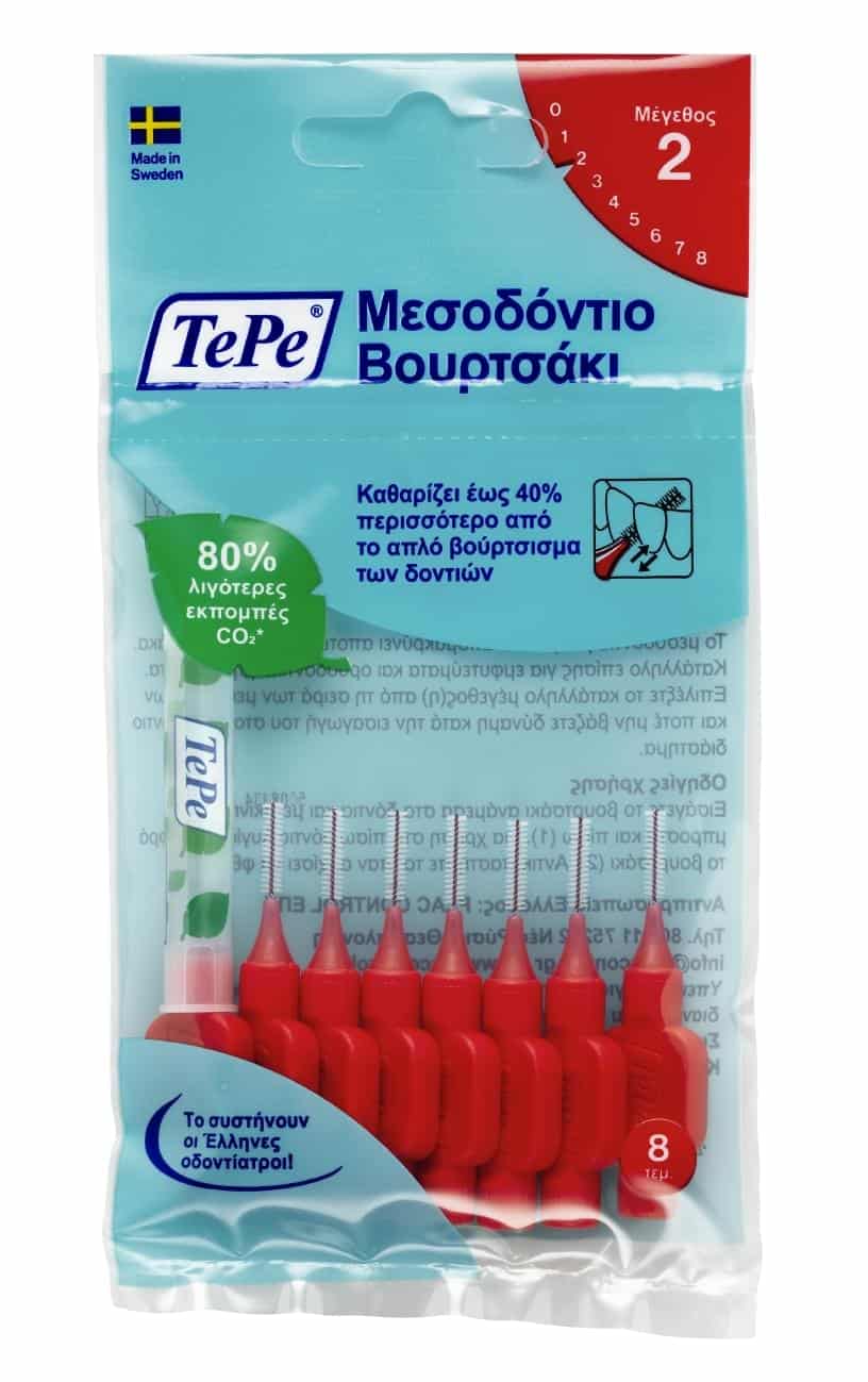TePe Μεσοδόντια Βουρτσάκια Μέγεθος ISO: 2 (0.5 mm) Κόκκινο 8 Τεμάχια 4 Product14962.Photo1.Original