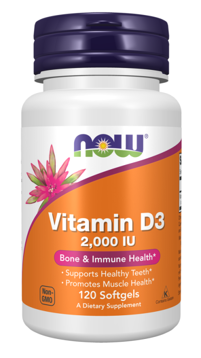 NOW Foods Vitamin D-3 2000IU 120 Μαλακές Κάψουλες