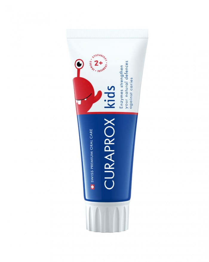 Curaprox Kids Οδοντόκρεμα 950ppm Φθόριο Φράουλα 60ml 1 childrens-toothpaste-cs-kids-strawberry-60-ml