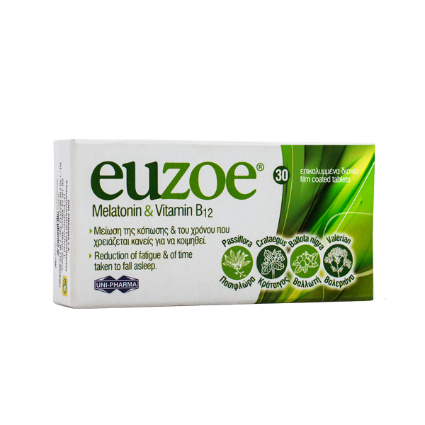 UniPharma Euzoe Melatonin & B12 30 Ταμπλέτες 1 euzoe-3