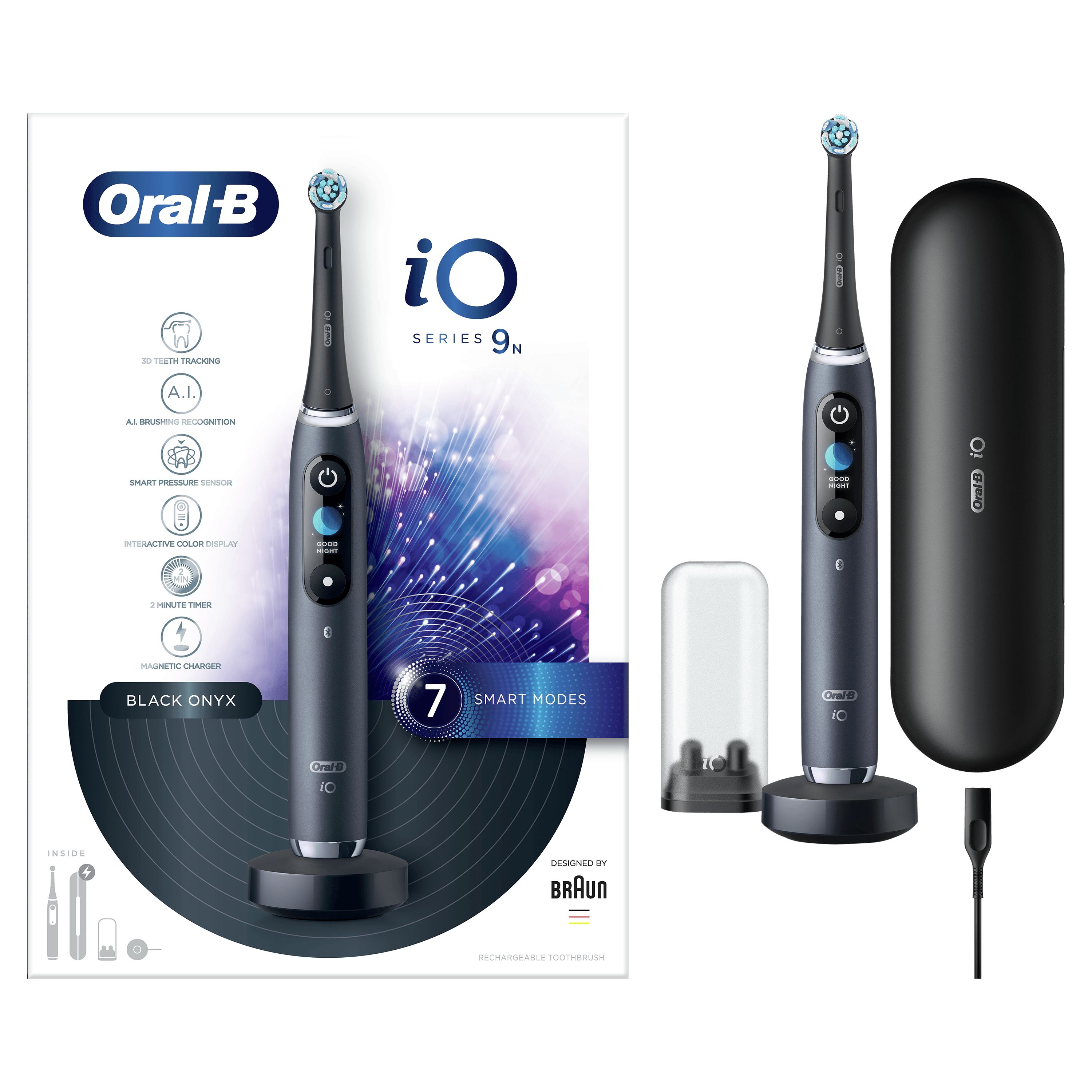 Oral-B iO Series 9 Hλεκτρική Οδοντόβουρτσα Magnetic Black Onyx 3 80786699_8700216405973_ORAL B iO9 MAGNETIC BLACK ONYX 3X1_S1