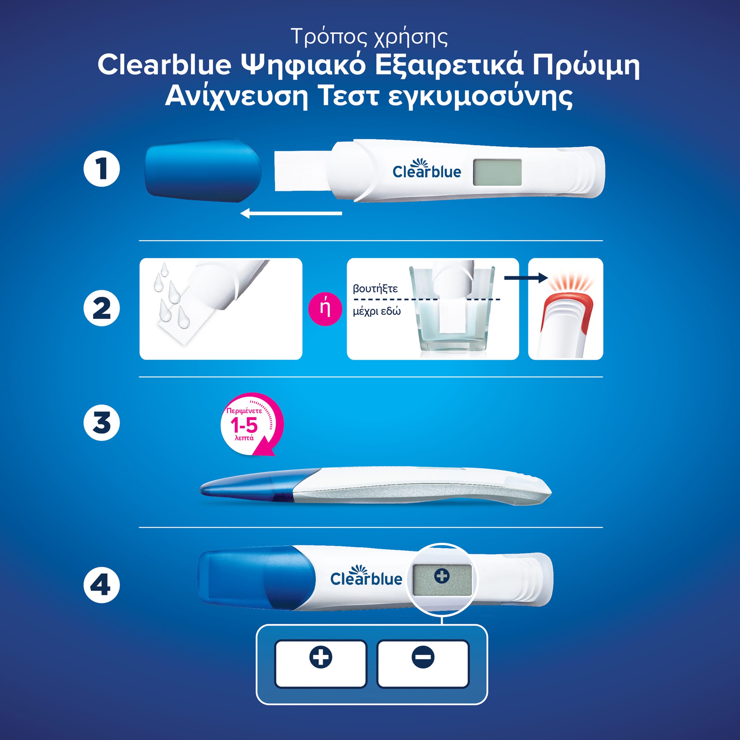 Clearblue Τεστ Εγκυμοσύνης Ψηφιακό Πρώιμη Ανίχνευση 1 Τεμάχιο 11 Cb_HowToUse_CB15
