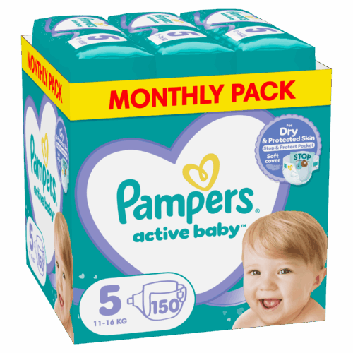 Pampers Active Baby Πάνα Μέγεθος 5 (11kg-16kg) - 150 Πάνες 1 Pampers Active Baby Πάνα Μέγεθος 5 (11kg-16kg) - 150 Πάνες
