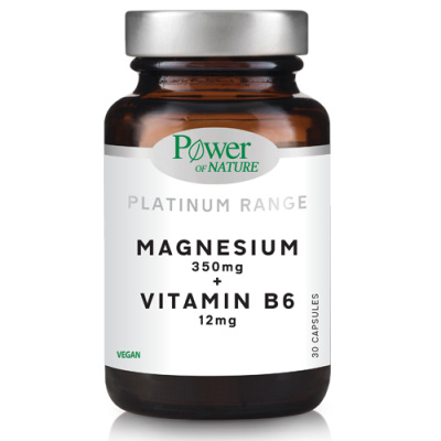 Power of Nature Platinum Magnesium 350mg & Vitamin B6 12mg 30 Κάψουλες