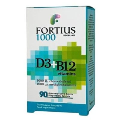 Geoplan Nutraceuticals Fortius 1000 D3 & B12 90 Διασπειρόμενα Δισκία