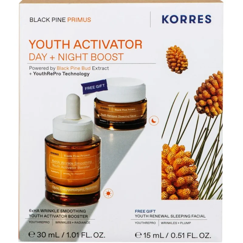 Korres Promo Black Pine Primus Ορός Ενεργοποίησης Νεότητας 30ml με ΔΩΡΟ Κρέμα Νύχτας 15ml