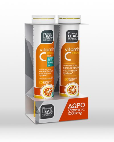 PharmaLead Vitamin C Plus 1500mg 20 Αναβράζοντα Δισκία & Vitamin C 1000mg 1+1 ΔΩΡΟ