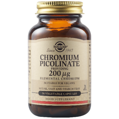 Solgar Chromium Picolinate 200μg 90 Φυτοκάψουλες
