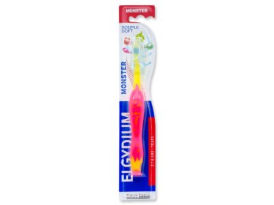 Elgydium Kids Monster Παιδική Οδοντόβουρτσα 2 έως 6 ετών Κίτρινο 1 Τεμάχιο