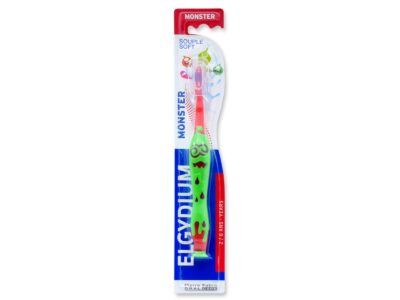 Elgydium Kids Monster Παιδική Οδοντόβουρτσα 2 έως 6 ετών Κόκκινο 1 Τεμάχιο