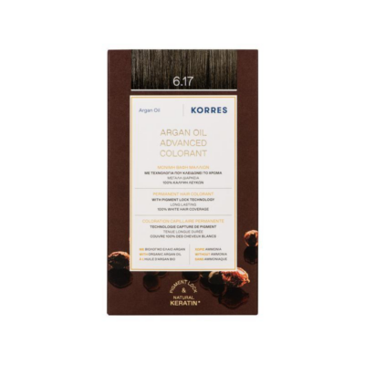 Korres Argan Oil Advanced Colorant 6.17 Σκούρο Ξανθό Μπεζ 50ml