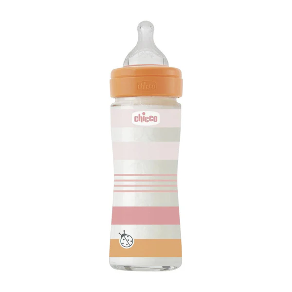 Chicco Μπιμπερό Γυάλινο Well Being Θηλή Σιλικόνης 0+ Μηνών 240ml Ροζ 1 Chicco Μπιμπερό Γυάλινο Well Being Θηλή Σιλικόνης 0+ Μηνών 240ml Ροζ