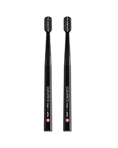 Curaprox Black is White Οδοντόβουρτσα 2 Τεμάχια