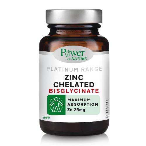 Power οf Nature Platinum Zinc Chelated Bisglycinate 25mg 90 Ταμπλέτες 1 Power οf Nature Platinum Zinc Chelated Bisglycinate 25mg 90 Ταμπλέτες