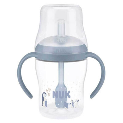 Nuk Perfect Match Εκπαιδευτικό Μπιμπερό με Καλαμάκι Σιλικόνης Penguin 8+ Μηνών 150ml