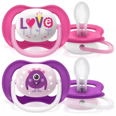 Avent Ultra Air Happy Πιπίλα Σιλικόνης (6-18 Μηνών) Ροζ 2Τεμάχια