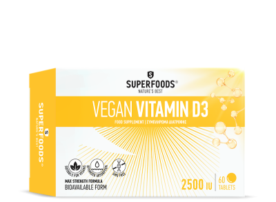 Superfoods Vegan Vitamin D3 2500IU 60 Ταμπλέτες